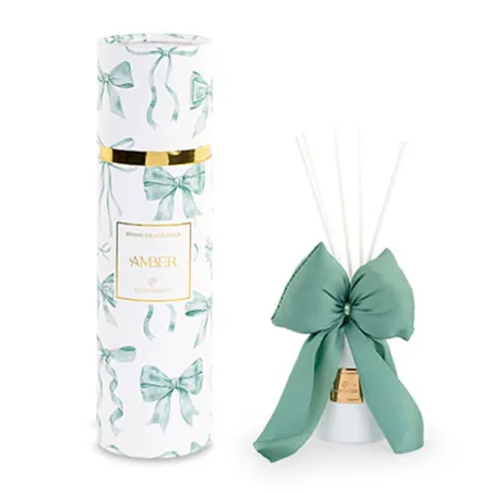 Diffusore ambiente 80 ml con fiocco verde per bomboniera matrimonio Cupido - 3