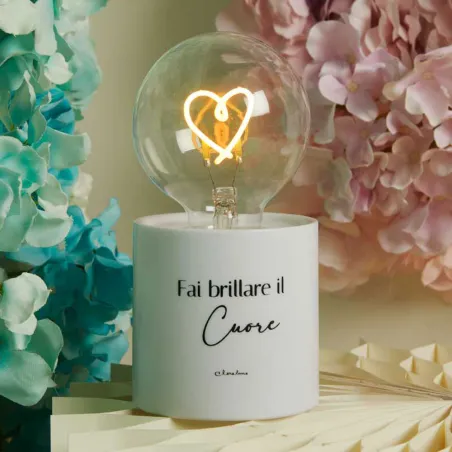 Lampada LED Cuore Bianca Claraluna 2026 Bomboniera Matrimonio Claraluna - 1