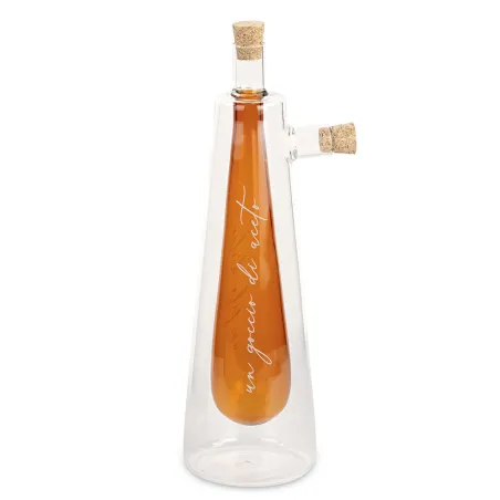 Bomboniera matrimonio oliera e acetiera in vetro ambra 2 in 1 con scatola Cupido - 1