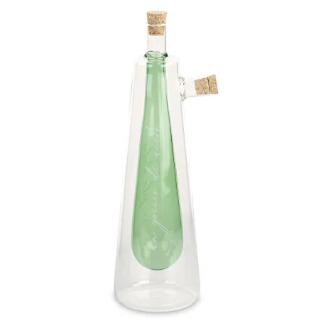 Oliera Acetiera Verde in Vetro 2 in 1 Bomboniera Matrimonio Cupido - 1