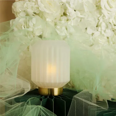 Lampada plissettata bianca Claraluna 2026 bomboniera matrimonio Claraluna - 1