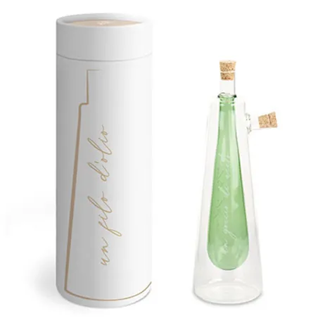 Oliera Acetiera Verde in Vetro 2 in 1 Bomboniera Matrimonio Cupido - 2