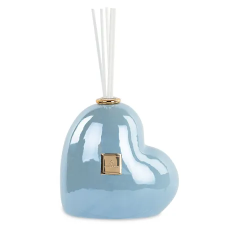 Diffusore cuore avio perlato 50 ml ambra bomboniera matrimonio Cupido - 2