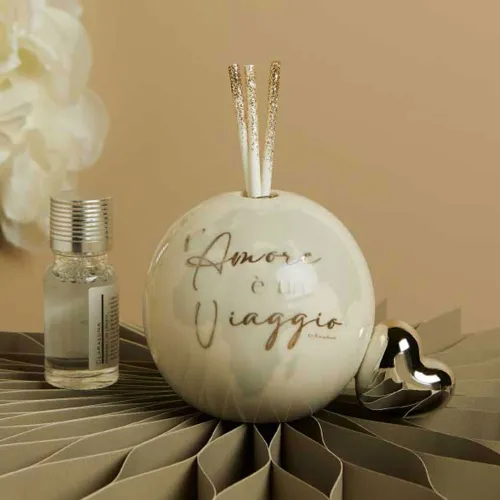 Bomboniera Matrimonio Claraluna 2026 Diffusore Globo Cuore Silver Claraluna - 1