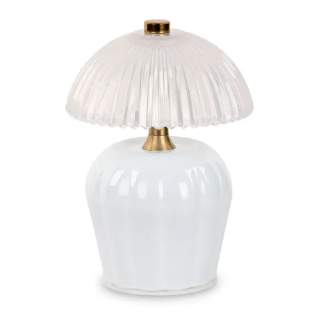 Lampada vetro bianca plissé bomboniera matrimonio Cupido - 1