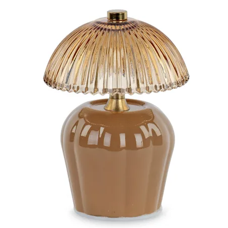 Bomboniera matrimonio lampada vetro ocra plissé oro Cupido - 1