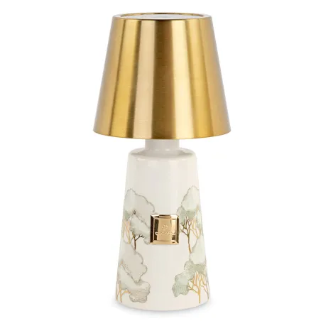 Lampada oro porcellana bianca Linea Intrecci Cupido - 1