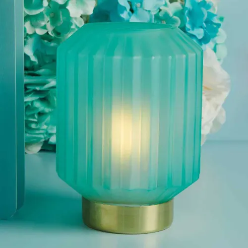 Bomboniera Matrimonio Claraluna 2026 Lampada Piccola Plissettata Azzurra Claraluna - 1