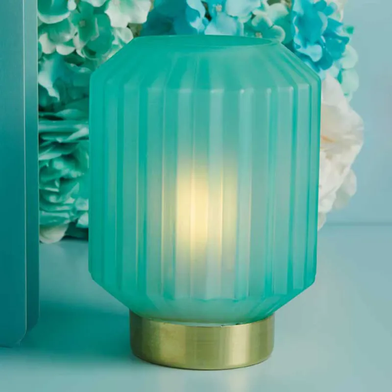 Bomboniera Matrimonio Claraluna 2026 Lampada Piccola Plissettata Azzurra Claraluna - 1