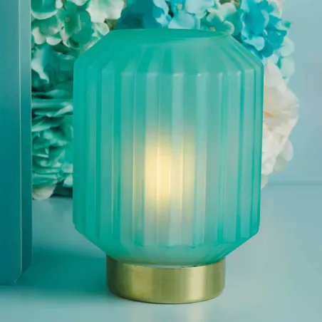 Bomboniera Matrimonio Claraluna 2026 Lampada Piccola Plissettata Azzurra Claraluna - 1