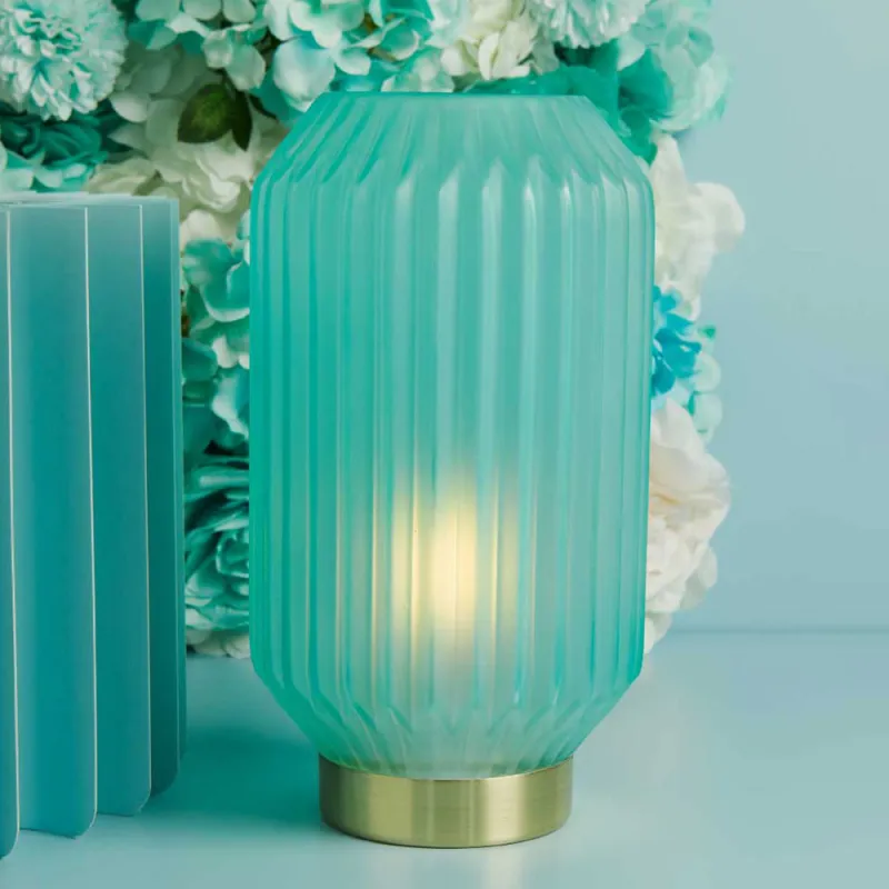 Bomboniera Matrimonio Claraluna 2026 Lampada Grande Plissettata Azzurra Claraluna - 1