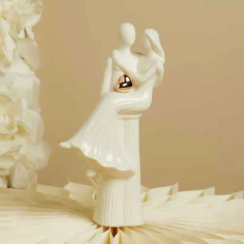 Bomboniera Matrimonio Claraluna 2026 Coppia Sposi Cuore Oro Rosa Claraluna - 1