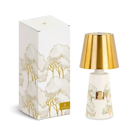 Lampada oro porcellana bianca Linea Intrecci Cupido - 2