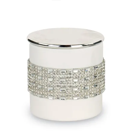 Candela vetro bianco con strass profumata ambra Cupido - 1