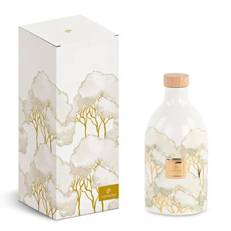 Bomboniera matrimonio bottiglia olio 300 ml porcellana Linea Intrecci