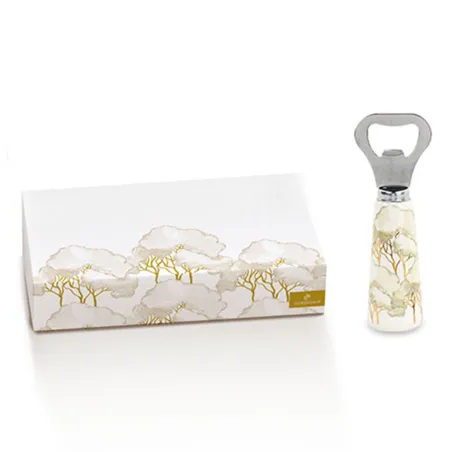 Apribottiglia porcellana avorio Linea Intrecci bomboniera matrimonio Cupido - 2