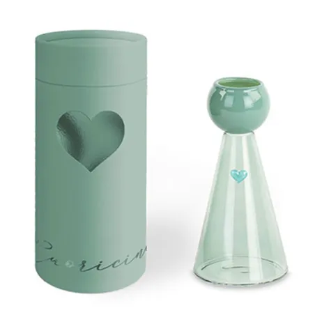 Vaso angelo vetro verde bomboniera matrimonio Cupido - 2