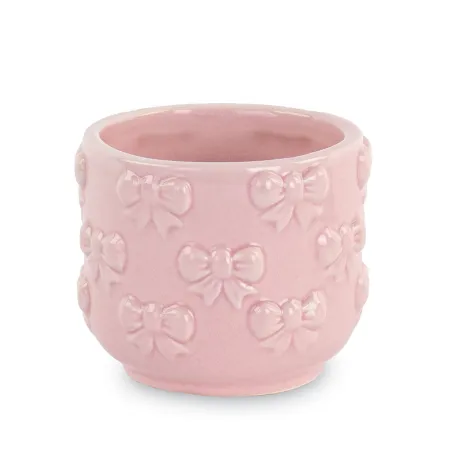 Bomboniera battesimo bimba cachepot rosa con fiocchi Cupido - 2