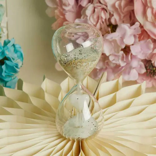 Bomboniera Battesimo Claraluna 2026 Clessidra Cuore Bianco Claraluna - 1