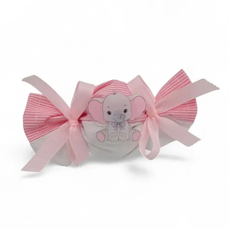 Caramella porta confetti rosa elefantino per battesimo Liete Creazioni - 1