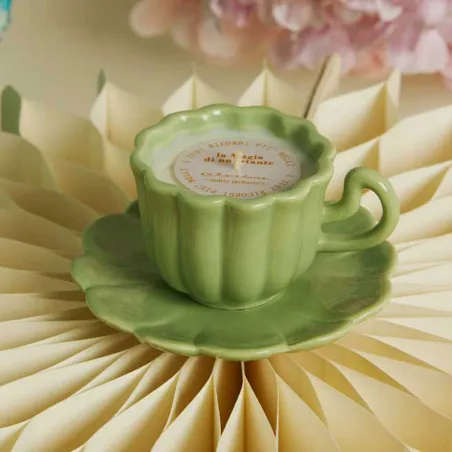 Bomboniera Matrimonio Claraluna 2026 Candela Tazza Verde Claraluna - 1