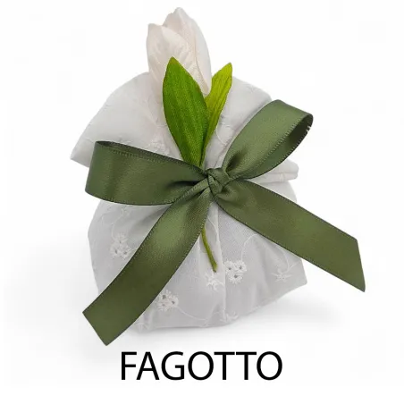 copy of Sacchetti porta confetti matrimonio in lino panna con tulipano cipria Liete Creazioni - 2