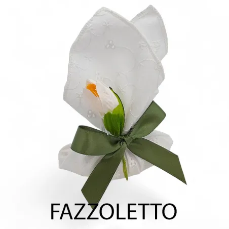 copy of Sacchetti porta confetti matrimonio in lino panna con tulipano cipria Liete Creazioni - 3