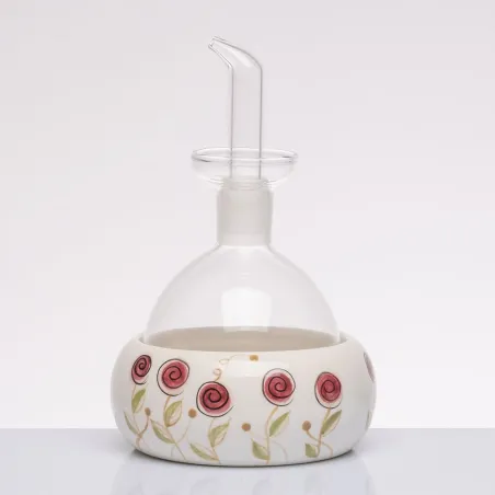 Bomboniera solidale oliera vetro con piattino bocciolo rosa Cuorematto 2026 Cuorematto - 1