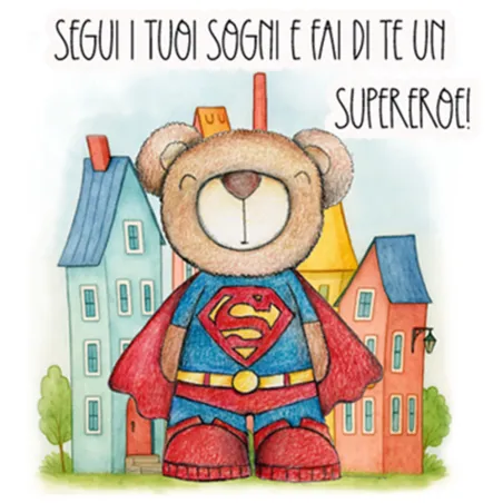 Bomboniera solidale mattonella ceramica super eroe cucciolo