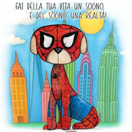 Bomboniera solidale mattonella ceramica super eroe cucciolo