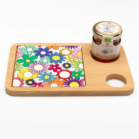 Tagliere miele Fiorello Cuorematto 2026 bomboniera solidale