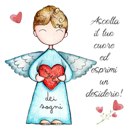 Bomboniere solidali mattonella angelo cuore in ceramica