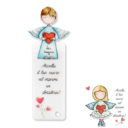 Segnalibro angelo cuore bomboniera solidale plexiglass