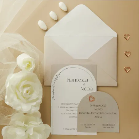 Bomboniera Matrimonio Claraluna 2026 – Cuore in Gesso su Base Oro con Applicazione