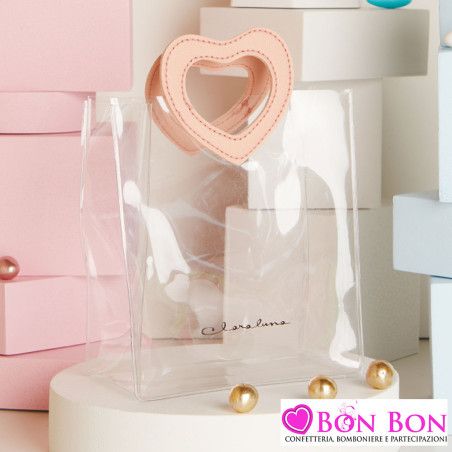 Bomboniera Battesimo Bimba Coniglietto Rosa con Cuore in Porcellana Grande Claraluna - 10