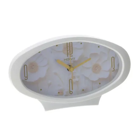 Bomboniera Matrimonio Hervit Summerland – Orologio da Tavolo Ovale Bianco Fiori Canvas con Scatola