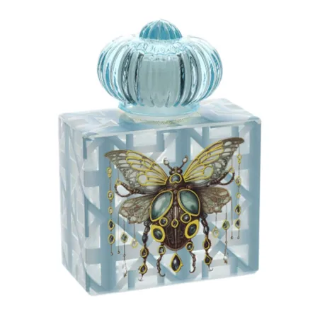 Bomboniera Matrimonio Hervit Summerland – Bottiglia Azzurra in Vetro “Scarabeo” con Tappo Ermetico (Scatola Inclusa)