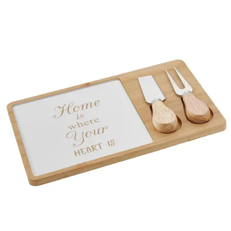 Bomboniera Matrimonio Paros – Set Formaggio con Tagliere Rettangolare e Posate