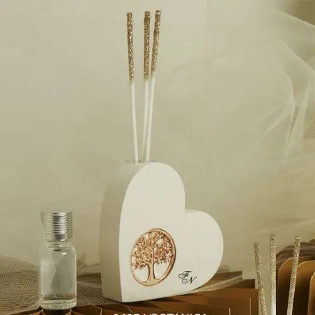 Bomboniera Claraluna Diffusore con Albero della Vita Oro Rosa – Personalizzato (Essenza + Bacchette + Scatola a Scelta Inclusa)