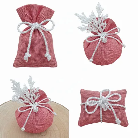 Sacchetto Matrimonio Mare Zarina Rosso con Corallo Bianco