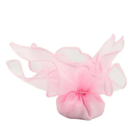 Bomboniera Nascita e Battesimo Carillon Orsetta Rosa in Porcellana con Sacchetto e Box Cilindro