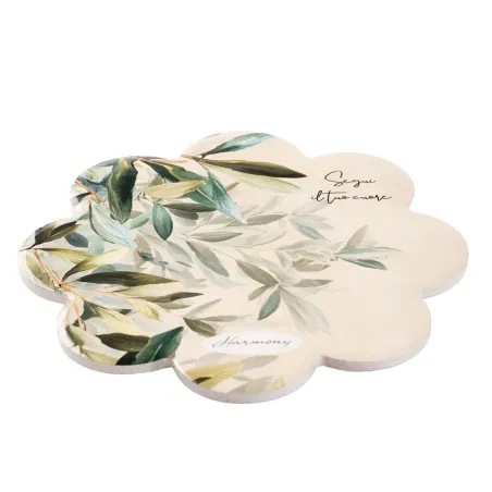 Bomboniera Matrimonio Sottopentola in Porcellana con Decoro Foglie e Frase – Con Sacchetto Bianco, Scatola