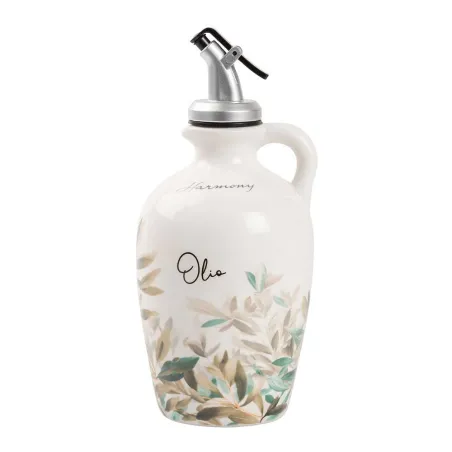 Bomboniera Matrimonio Oliera in Porcellana con Dosatore e Decoro Foglie – Completa di Sacchetto, Confetti e Scatola