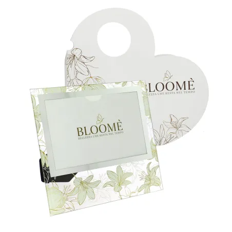 Bomboniera Matrimonio Bloome “Giglius” – Portafoto Orizzontale in Vetro Gigli Bianchi con Scatola e Confezione Personalizzabile