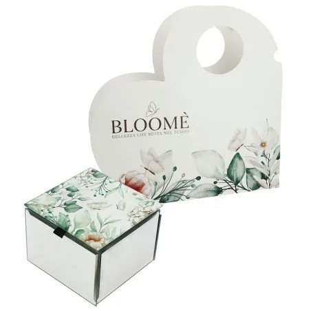 Bomboniera Matrimonio Bloome Botanic – Cofanetto Quadrato in Vetro Ortensie Verdi con Scatola e Confezione Personalizzabile