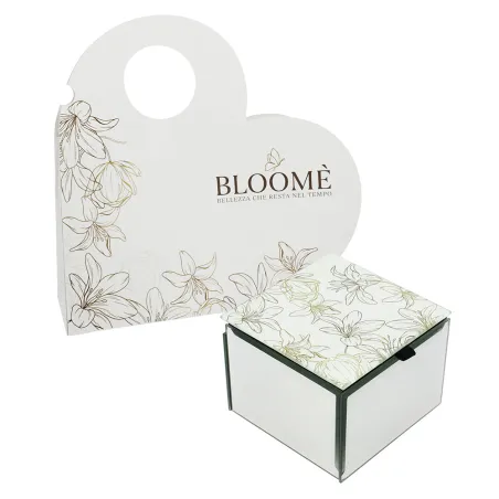 Bomboniera Matrimonio Bloome “Giglius” – Cofanetto Quadrato in Vetro Gigli Bianchi con Scatola e Confezione Personalizzabile