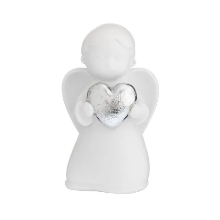 Angioletto bianco con cuore argento